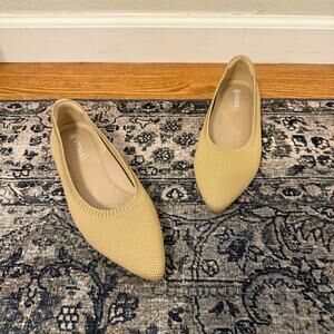 VIVIAIA Women’s 35.5 Pointed-Toe Ballet Flats Slip On Aria Almond Beige Neutral